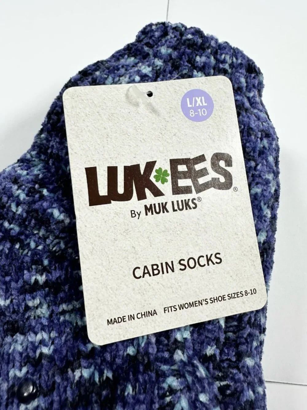 Muk Luks Slipper Socks L/XL (8 X 10)‎ Infused Blue/Purple/Multi Colored NWT